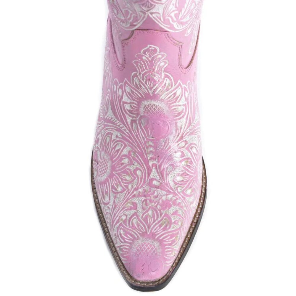 MYRA BAG Valentina Trail Hand Tooled Tall Pink Cowboy Boots 6-11NWT - Picture 6 of 16